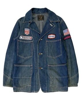 Hysteric Glamour Blue Denim Patchwork Work Jacket